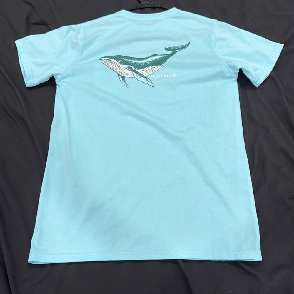 Aqua T-Shirt with Whale Graphic